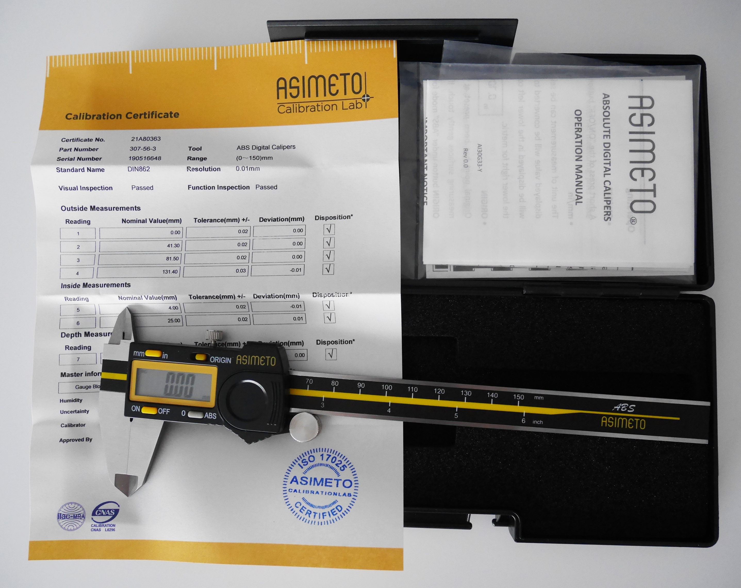 Asimeto digital outlet caliper